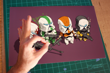 Load image into Gallery viewer, Chibi Delta Squad, 13"x19", Republic Commando/Castle Crashers, Fan Art, Crossover, Art Print