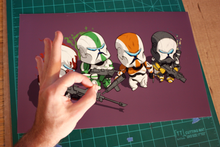 Load image into Gallery viewer, Chibi Delta Squad, 13&quot;x19&quot;, Republic Commando/Castle Crashers, Fan Art, Crossover, Art Print
