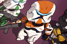 Load image into Gallery viewer, Chibi Delta Squad, 13&quot;x19&quot;, Republic Commando/Castle Crashers, Fan Art, Crossover, Art Print
